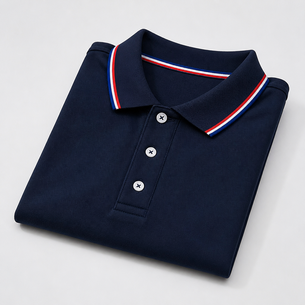 ValorCore™ – Wrinkle-Free Classic Polo Shirt Set with Signature Striped Collar