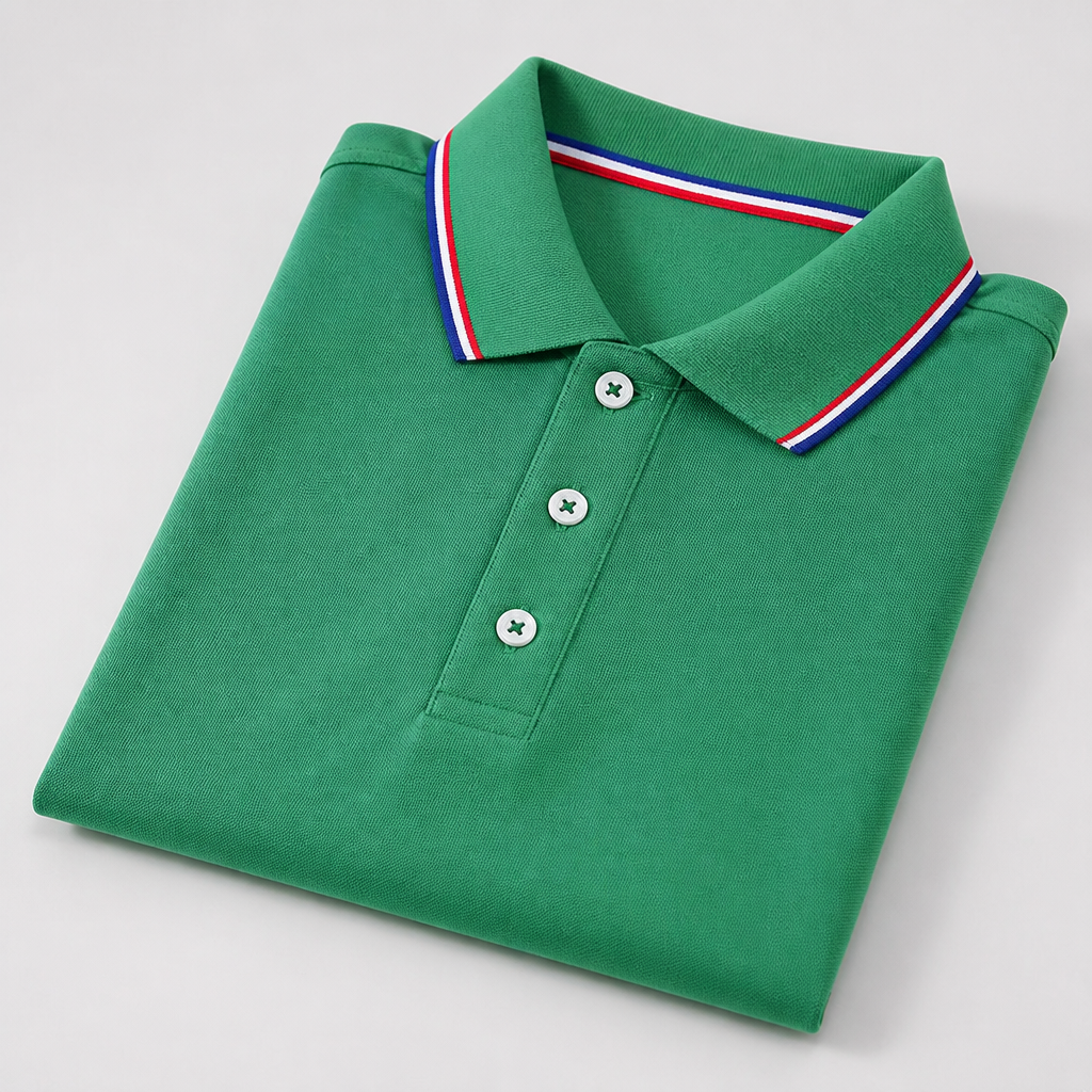 ValorCore™ – Wrinkle-Free Classic Polo Shirt Set with Signature Striped Collar